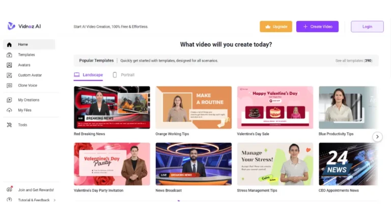 Vidnoz AI – створення відео та відео аватар на вибір
